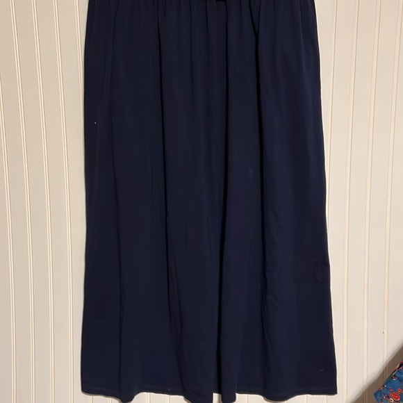 Eshakti Navy Maxi Dress with Turquoise Embroidered Flowers Size 2X 22W - Picture 2 of 8